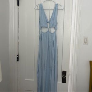 Elegant Blue Sleeveless Dress